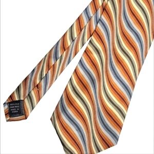 Men's Tie Orange Blue Cream
